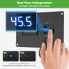 10L0L Golf Cart Quick Charge 3.1 Dual USB Charger,2 in 1 USB Ports & LED Display Voltage Meter Universal for Club Car,EZGO and Yamaha,Metal Shell Safe Charging Socket 9V-48V Wide Voltage Input view 4