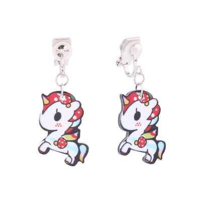 HAPPYAN Fashion Cute Unicorn Shape Clip on Earrings Charm Jewelry Accessory (Unicorn Clip-on 7#)