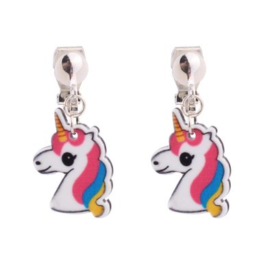 HAPPYAN Fashion Cute Unicorn Shape Clip on Earrings Charm Jewelry Accessory (Unicorn Clip-on 8#)