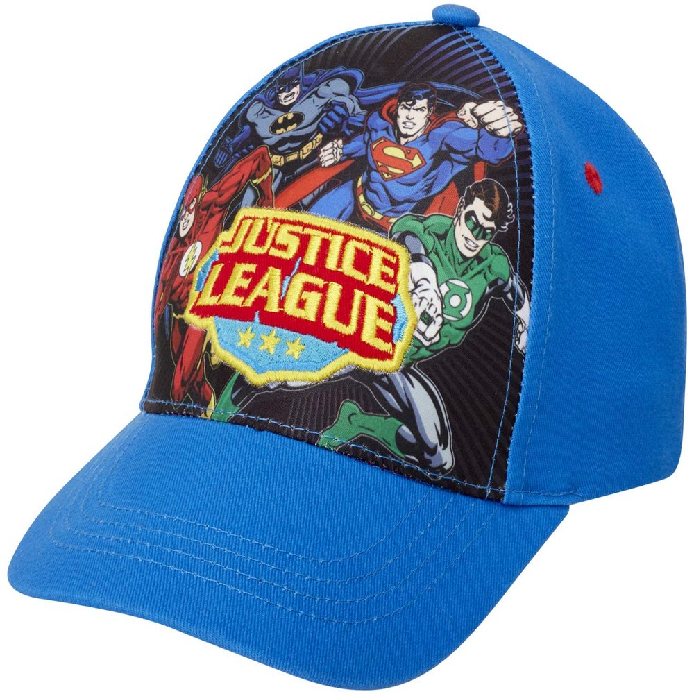 DC Comics Boys' Super Hero Baseball Cap - 3D Superman, Batman, Justice League Hat (2T-7), Size 4-7 Years, Justice League Blue