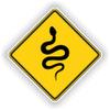 1x Snake Funny Warning Vinyl Waterproof Sticker - 5cm / 2inches view 1