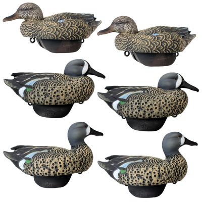 Blue Wing Teal Duck Decoys by Heyday  Ultra-Light 100% HydroFoam | Durable, Realistic Design | 6 Pack of Duck Hunting Decoys