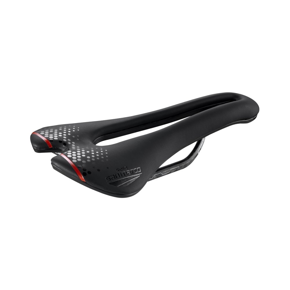 Selle San Marco Frame ASPIDE Short Open Carbon Bicycle Seat, Black, Narrow