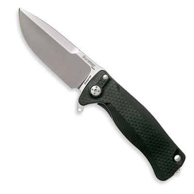 Lion Steel SR22A Sleipner Frame Lock Folding Pocket Knife - Machined Aluminum Handle, IKBS Ball Bearing System, Dual Carry Clip (Black Handle, Satin Blade)