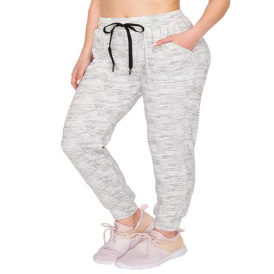 ALWAYS Women Soft Joggers Sweatpants - Track Cuff Pants with Pork Chop Pockets Heather Grey 3XL