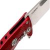 Lion Steel SR22A Sleipner Frame Lock Folding Pocket Knife - Machined Aluminum Handle, IKBS Ball Bearing System, Dual Carry Clip (Red Handle, Satin Blade), one Size view 3