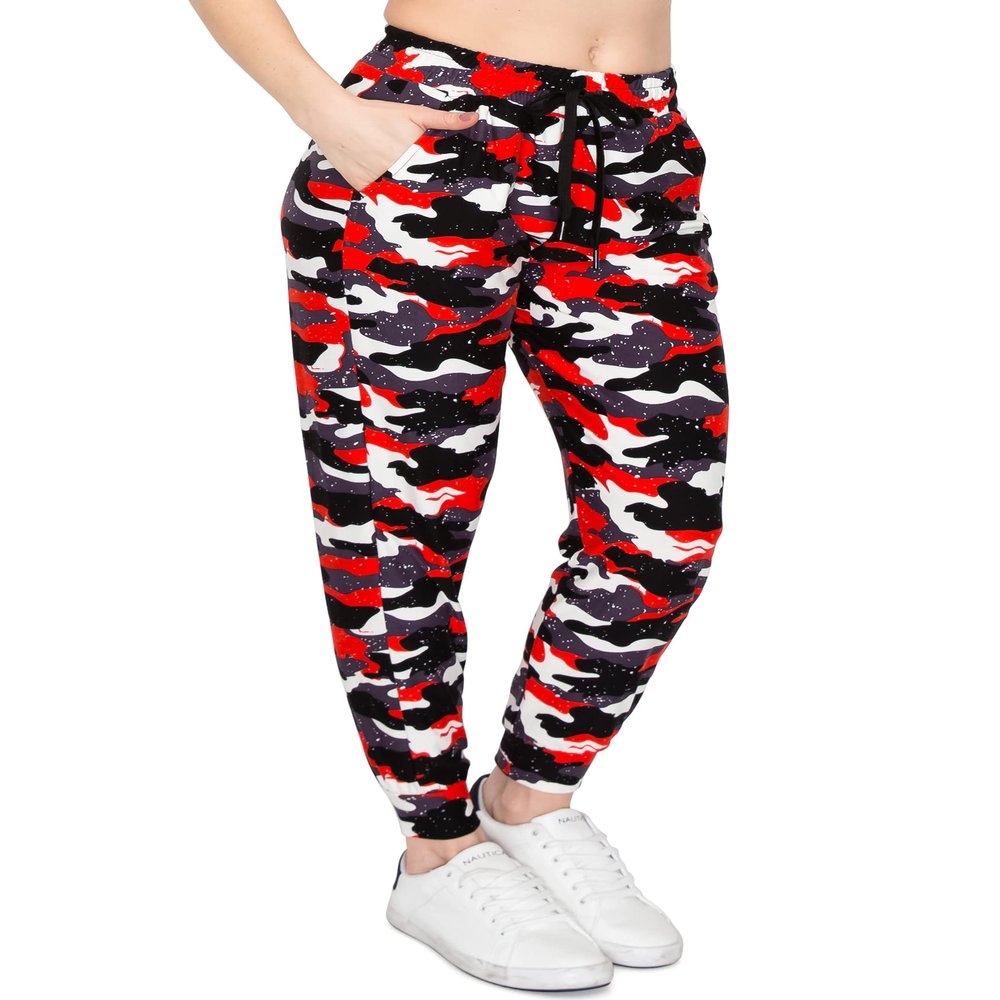 ALWAYS Women's Camo Jogger Pants - Skinny Fit Premium Soft Lightweight Stretch Pockets Sweatpants 203 M