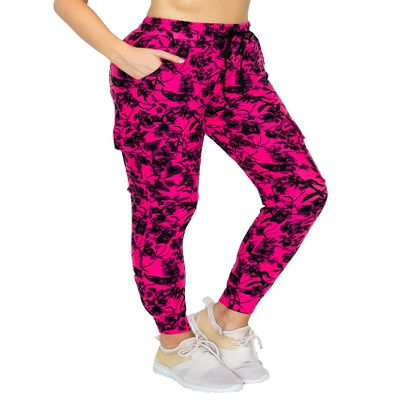 ALWAYS Tie Dye Cargo Jogger Sweatpants - Women's Buttery Soft Cozy Comfy Casual Pocket Pants 7238 Pink 2XL