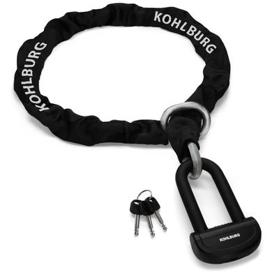 KOHLBURG 18 lbs Massive Motorcycle Security Chain Lock - 7 ft Long with Our Highest German Security Level 10plus of 10 - Heavy Duty Steel Chain 0.5" as Anti Theft Lock for Motorcycle, Scooter & Ebike