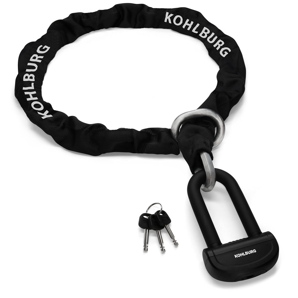 KOHLBURG 18 lbs Massive Motorcycle Security Chain Lock - 7 ft Long with Our Highest German Security Level 10plus of 10 - Heavy Duty Steel Chain 0.5" as Anti Theft Lock for Motorcycle, Scooter & Ebike