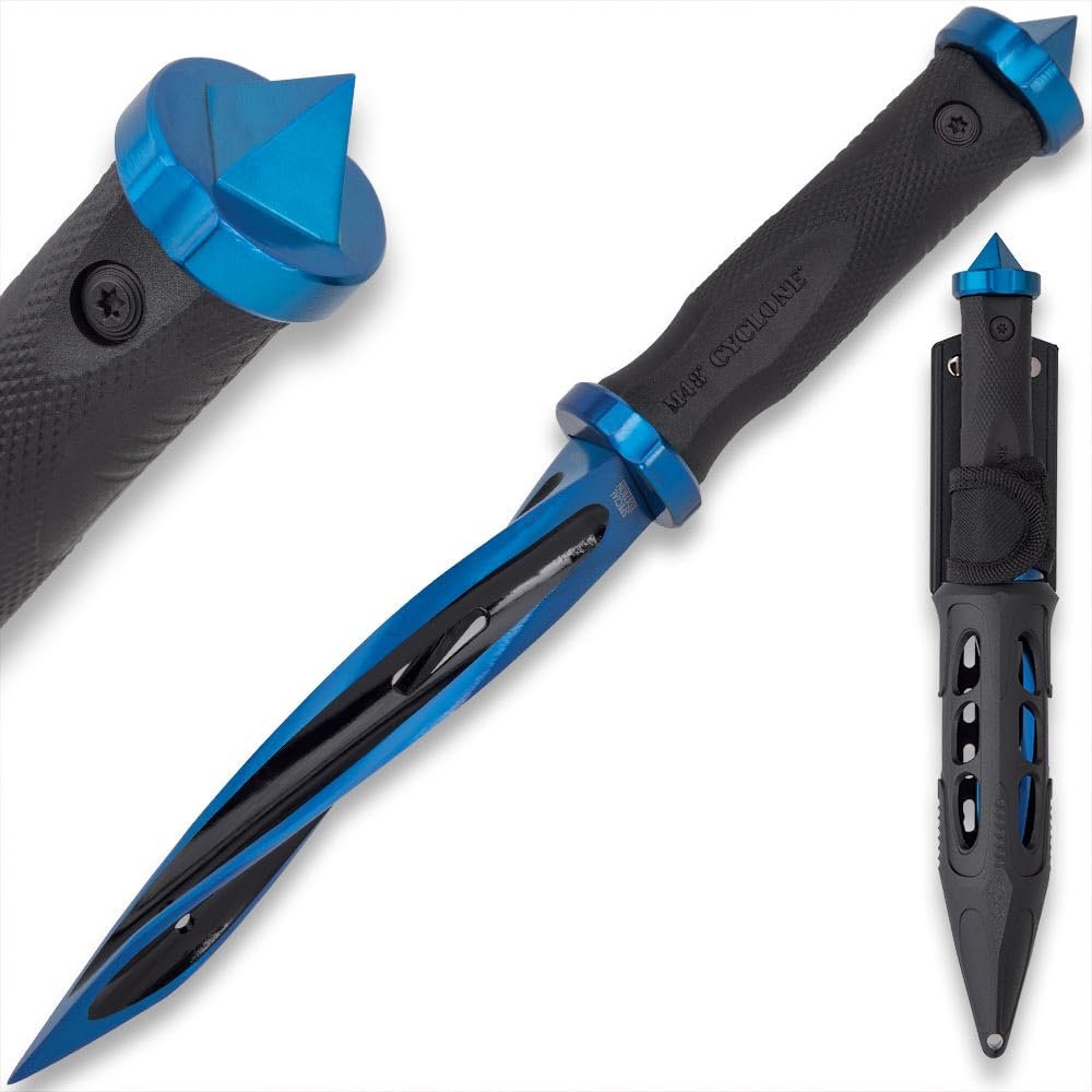 M48 Cyclone Boot Knife | 5 3/4 Stainless Steel Blade | 10 1/2" Overall | Vortec Sheath Included (Blue)