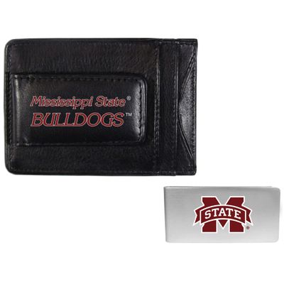 Siskiyou Sports NCAA Mississippi State Bulldogs Unisex Leather Cash & Cardholder & Money Clip, Black, One Size
