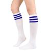Athletic Knee High Long Socks Vintage Skate Socks Over the Knee Soccer Softball Socks 1 Pack White Blue view 1