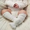American Trends Baby Knee High Socks Tube Long Stockings for Girls Boys Newborn Infants Toddlers Ruffled Uniform Socks White 12-36 Months view 4