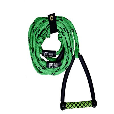 Wakesurf Rope with Handle - Adjustable 25 Foot Tow Rope with 10" Handle (Green)
