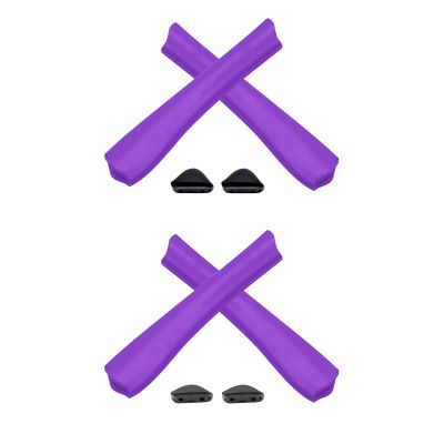 2 Pair Purple Replacement Earsocks & Nosepieces Kits for Oakley Pit Bull OO9127 | Pit Bull Asian Fit(AF) OO9161