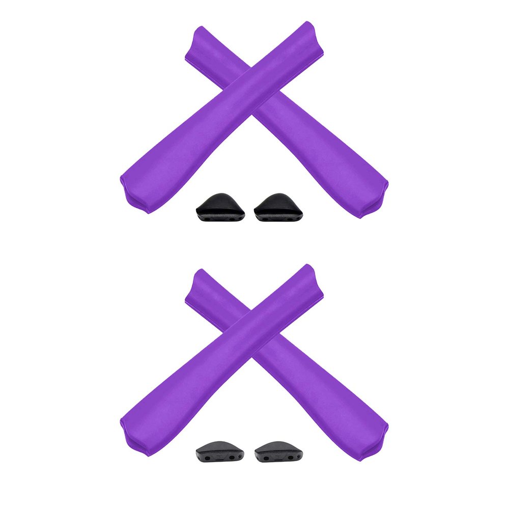 2 Pair Purple Replacement Earsocks & Nosepieces Kits for Oakley Pit Bull OO9127 | Pit Bull Asian Fit(AF) OO9161
