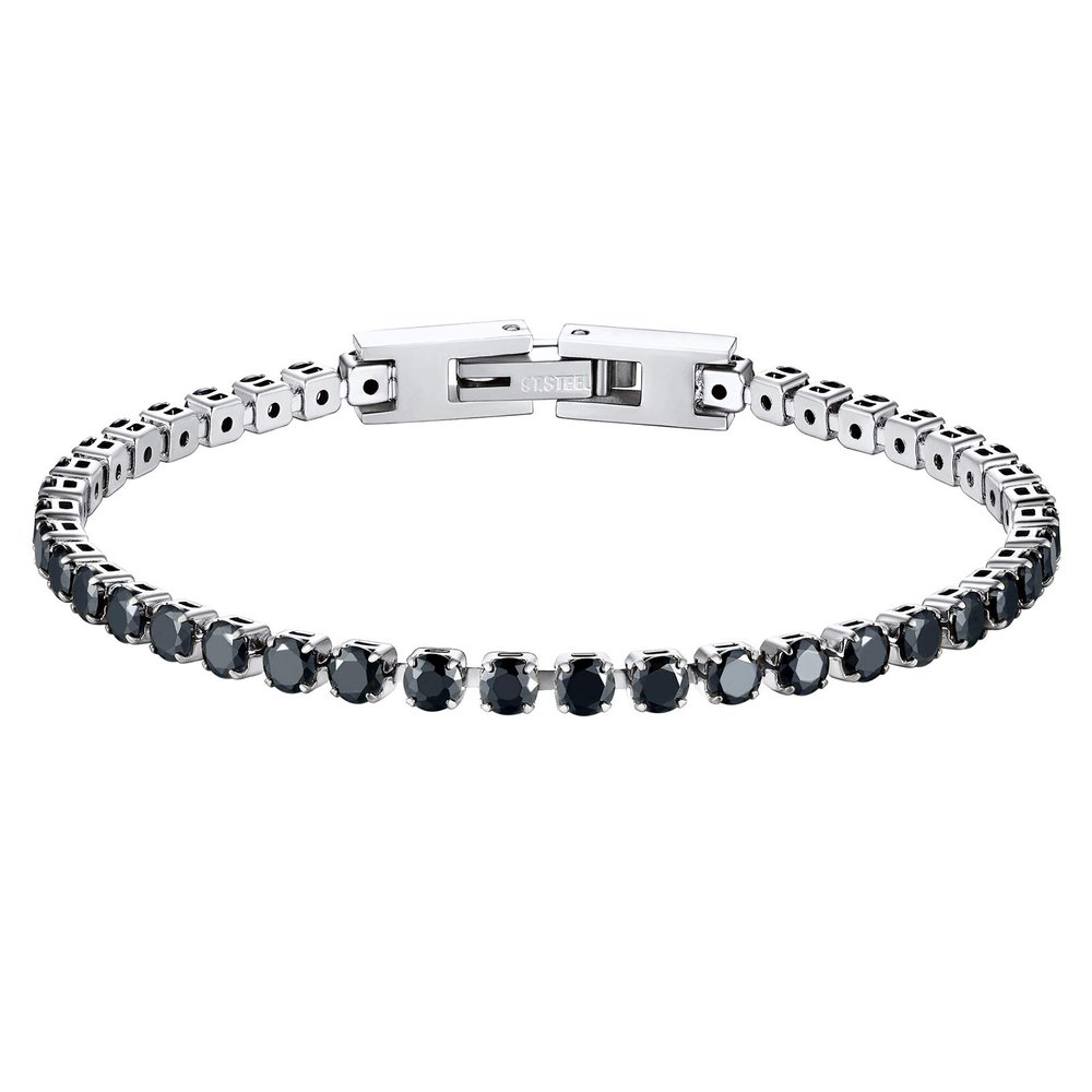 PROSTEEL Black Tennis Bracelets for Women 3mm Thin Stone 6.5 Inch Cubic Zirconia Crystal Bracelet