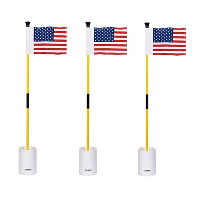 KINGTOP Golf Flagstick Mini, Practice Putting Green Flags for Yard, All 3 Feet, Golf Pin Flag Hole Cup Combo Kit, Fiberglass Portable 2-Section Design