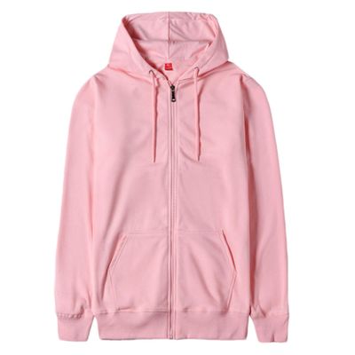 Andongnywell Women's Zipper Long Sleeves Hoodie Drawstring Outwear Casual Solid Color Overcoats with Pockets (Pink,3X-Large)