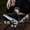 Wedsf Automatic Walking Shoes Invisible Roller Skate 2 in 1 Removable Pulley Skates Skating Double-Row Deform Wheel Deformation (Black with Light, US 6) view 4