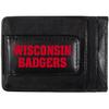 Siskiyou Sports NCAA Wisconsin Badgers Unisex Leather Cash & Cardholder & Money Clip, Black, One Size view 2