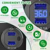 10L0L Golf Cart Key Switch Console Plate for EZGO TXT & Medalist, Includes Forward Reverse Switch, USB Charger Socket, Digital Volt Meter view 4