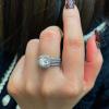 18k White Gold Plated Wedding Ring Sets for Him and Her Women Men Titanium Stainless Steel Bands 2Ct Cz Couple Rings Size 11&5 view 4