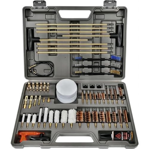 GLORYFIRE Gun Cleaning Kit Elite Designed, Shotgun Pistol Cleaning Kit with All Brass Brushes, Mops, and Rods