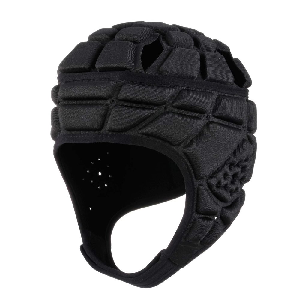 Surlim Rugby Helmet Headguard Headgear for Soccer Scrum Cap Soft Protective Helmet for Kids Youth (Black, Large)