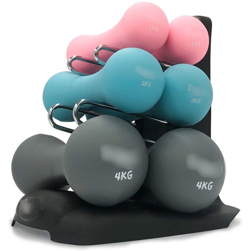 Dumbbell Racks 3 Tier Gym Dumbbell Stand, Dumbbell Set with Rack, Home Weights Storage Stand, Compact Dumbbell Bracket, Lady Fitness Dumbbell, Load Bearing 15KG (Color : Dumbbell Set, Size : 14KG)