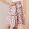 Allegra K Women's Floral Skirts Spring Smocked Elastic Waist A-Line Below Knee Length Ruffle Tiered Skirt Medium Pink view 2