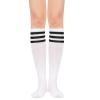 American Trends Womens Athletic Socks Outdoor Sport Socks Thigh High Tights Stockings Casual Stripes Tube Socks 1 Pack White Black One Size view 2