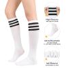 American Trends Womens Athletic Socks Outdoor Sport Socks Thigh High Tights Stockings Casual Stripes Tube Socks 1 Pack White Black One Size view 3