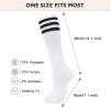 American Trends Womens Athletic Socks Outdoor Sport Socks Thigh High Tights Stockings Casual Stripes Tube Socks 1 Pack White Black One Size view 4