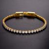 PROSTEEL Womens Tennis Bracelet 6.5 Inch Woman Sparkly Cubic Zirconia Crystal Gold Tennis Chain Bracelets for Women view 3