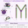 Syhood 4 Pcs Mardi Gras Suspenders and Bowtie Set Adjustable Elastic Y Back Suspender Shoulder Straps Mardi Gras Costume for Men view 2