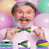 Syhood 4 Pcs Mardi Gras Suspenders and Bowtie Set Adjustable Elastic Y Back Suspender Shoulder Straps Mardi Gras Costume for Men view 3