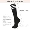 American Trends Knee High Black Long Socks Athletic Running Skating Striped Retro Socks 1 Pack Black White view 4