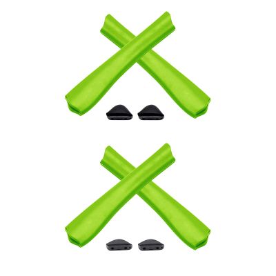 2 Pair Green Replacement Earsocks & Nosepieces Kits for Oakley Pit Bull OO9127 | Pit Bull Asian Fit(AF) OO9161
