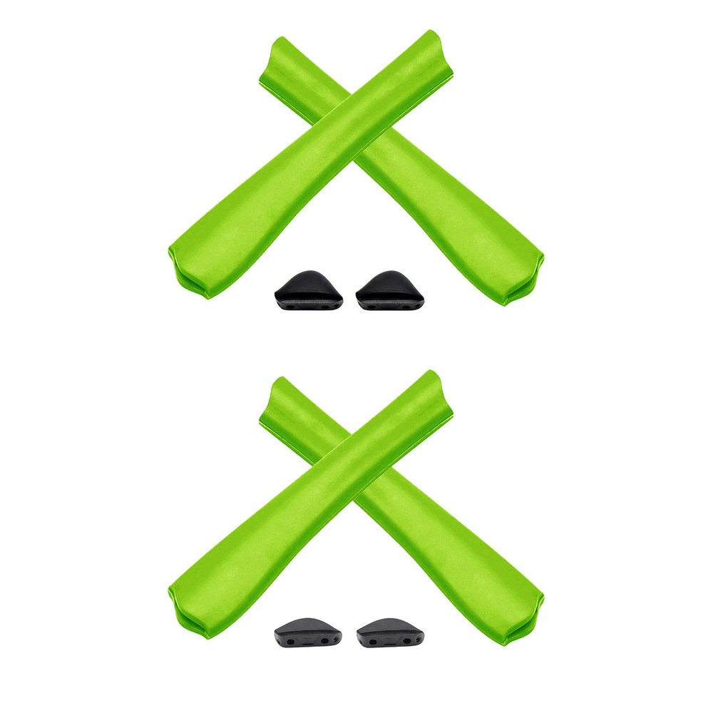 2 Pair Green Replacement Earsocks & Nosepieces Kits for Oakley Pit Bull OO9127 | Pit Bull Asian Fit(AF) OO9161