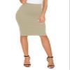 EXCHIC Women's High Waist Bodycon Pencil Skirt Stretchy Knee Length Midi Skirts for Busines Casual (Camel, X-Large) view 1