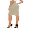 EXCHIC Women's High Waist Bodycon Pencil Skirt Stretchy Knee Length Midi Skirts for Busines Casual (Camel, X-Large) view 2