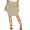 EXCHIC Women's High Waist Bodycon Pencil Skirt Stretchy Knee Length Midi Skirts for Busines Casual (Camel, X-Large) view 3