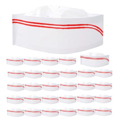 Honbay 30PCS Disposable Paper Chef Hat Kitchen Cooking Chef Cap for Food Restaurants, Home Kitchen, School, Classes, Catering White