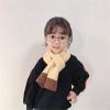 Cntqiang Winter Scarfs for Kids Knitted Plaid Scarves Thicken Warm Children Shawl Neckerchief 2Pcs (A) view 3