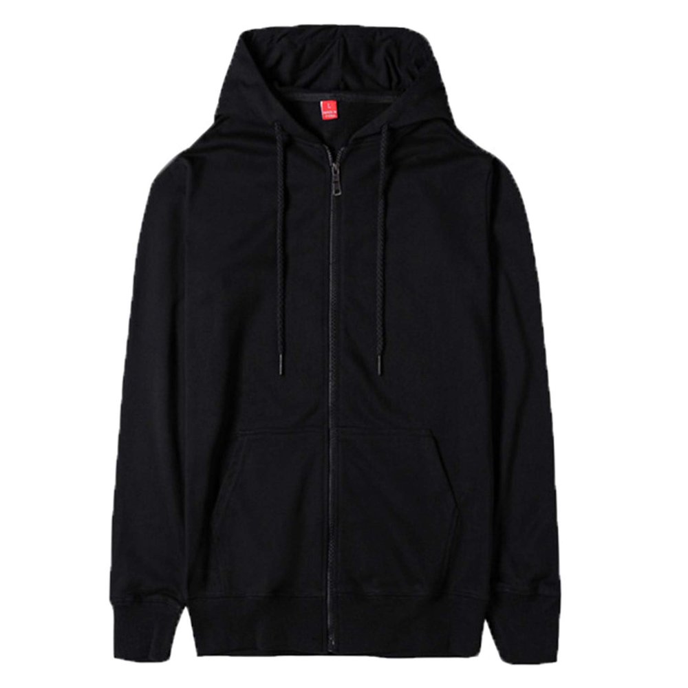 Andongnywell Women's Zipper Long Sleeves Hoodie Drawstring Outwear Casual Solid Color Overcoats with Pockets (Black,Small)