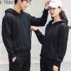 Andongnywell Women's Zipper Long Sleeves Hoodie Drawstring Outwear Casual Solid Color Overcoats with Pockets (Black,Small) view 3