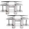 SHENGHUISS Boat Pull Up Deck Cleat 316 Stainless Steel Retractable Heavy Duty Flush Mount Dock Cleat with Backing Plate and Lock Nuts 5 inch 2 Pack view 1