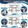 SHENGHUISS Boat Pull Up Deck Cleat 316 Stainless Steel Retractable Heavy Duty Flush Mount Dock Cleat with Backing Plate and Lock Nuts 5 inch 2 Pack view 2